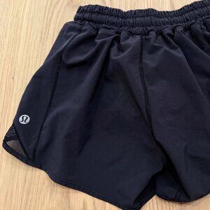 Black Lululemon Shorts w/Zip Pocket, Reflectors, Mesh & Built-In Undies